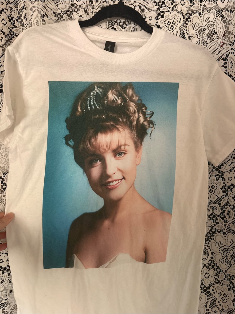 Gildan White Tee with Full-Color Hair Portrait
